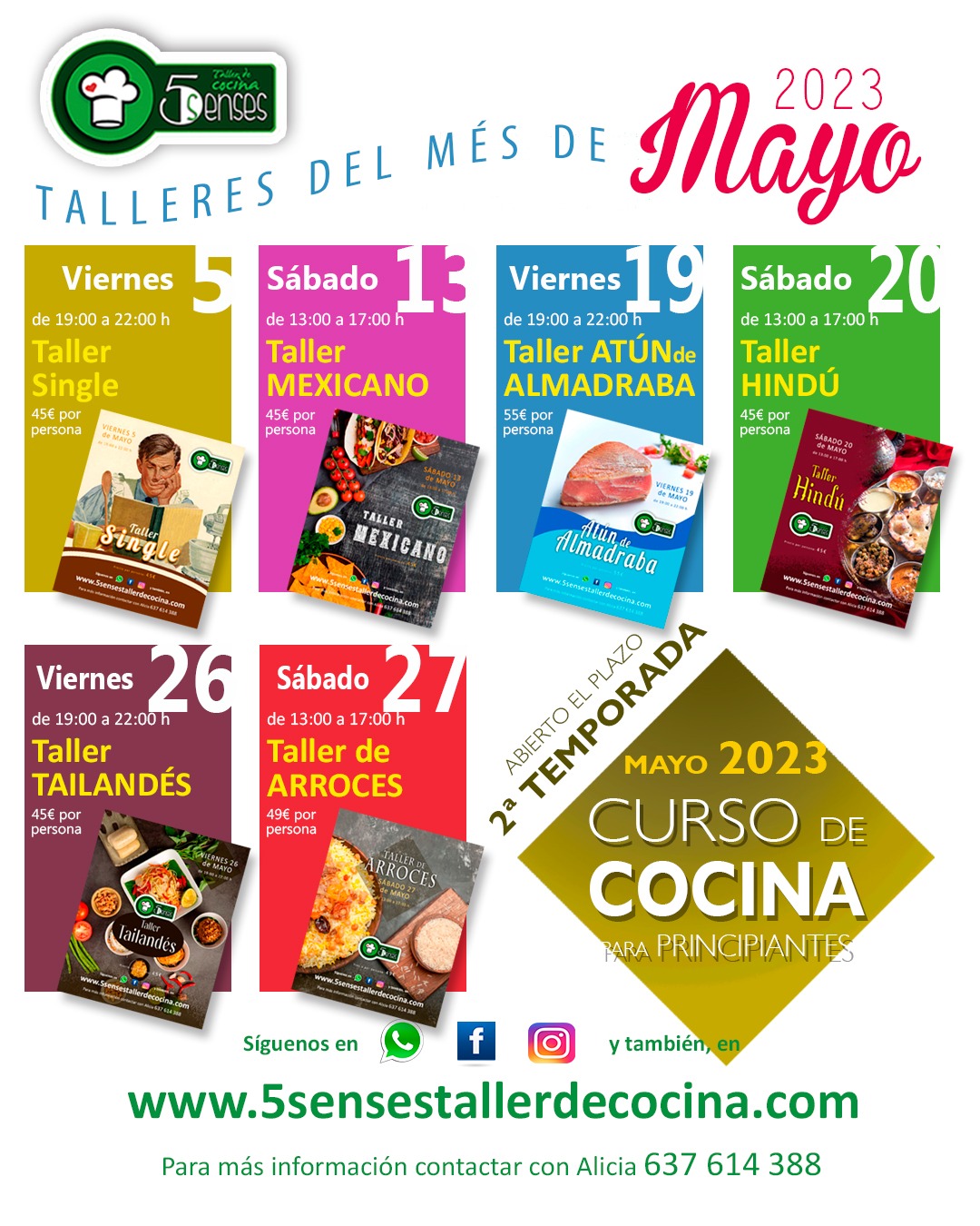 Talleres de Cocina en Mayo de 2023 en Jerez
